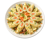 Блинчики с творожным сыром и сёмгой