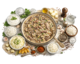 Бефстроганов с грибами в нежном сметанном соусе